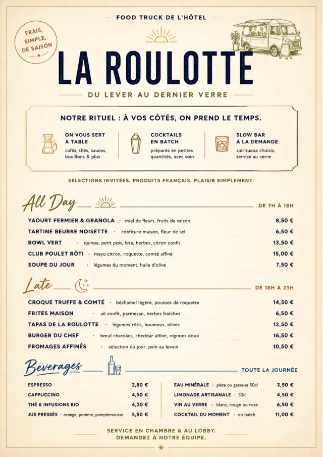 Lobby Service Card food-truck-menu menu template preview