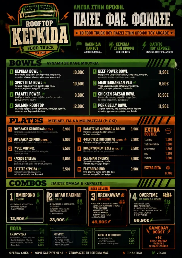 Sports Arena Energy food-truck-menu menu template preview