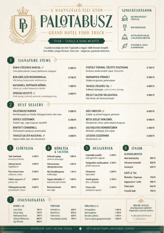 Grand Hotel Classic food-truck-menu menu template preview