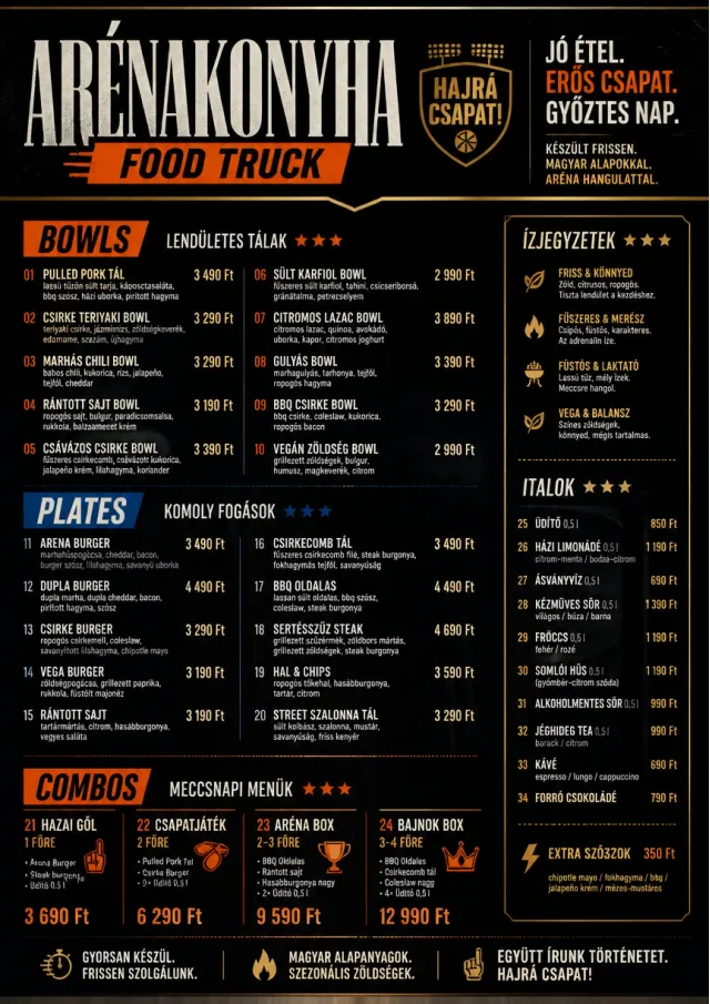 Sports Arena Energy food-truck-menu menu template preview