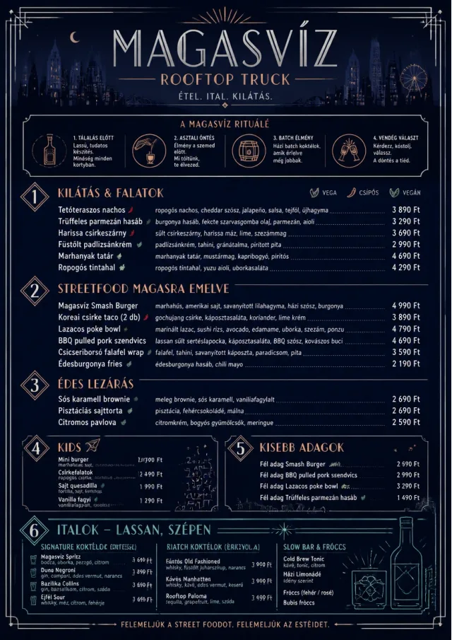 Rooftop Skyline food-truck-menu menu template preview