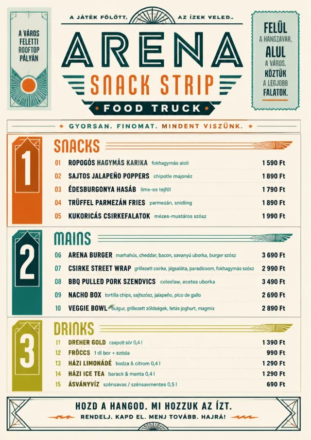 Arena Snack Strip food-truck-menu menu template preview