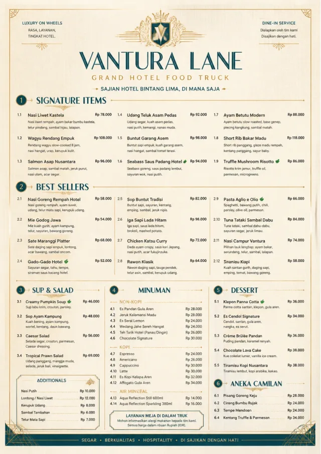 Grand Hotel Classic food-truck-menu menu template preview