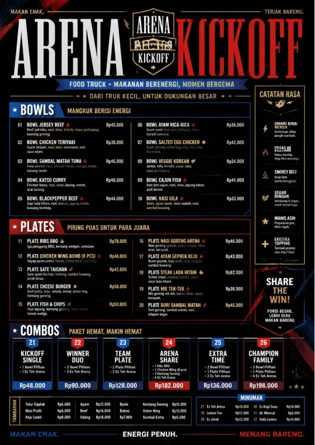 Sports Arena Energy food-truck-menu menu template preview
