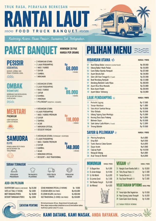 Banquet Catering food-truck-menu menu template preview