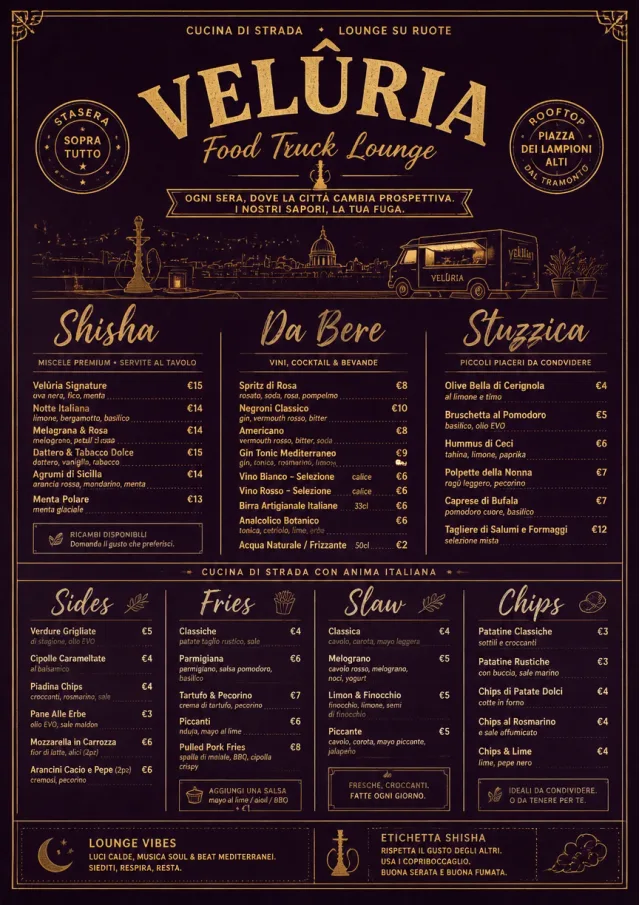 Lounge Velvet food-truck-menu menu template preview