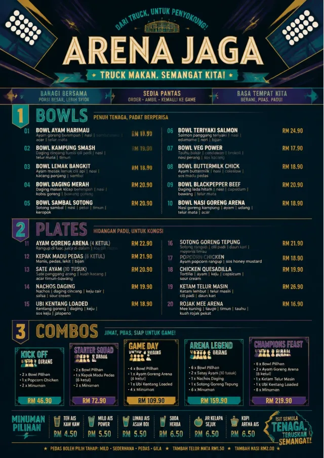 Sports Arena Energy food-truck-menu menu template preview