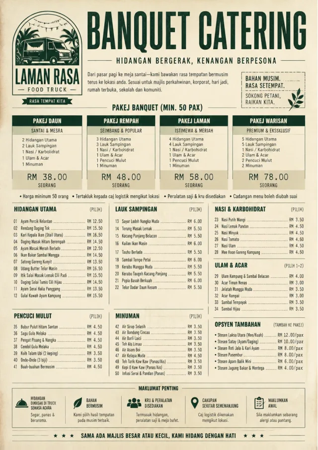 Banquet Catering food-truck-menu menu template preview
