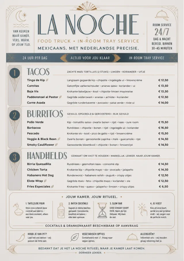 In-Room Tray Service food-truck-menu menu template preview