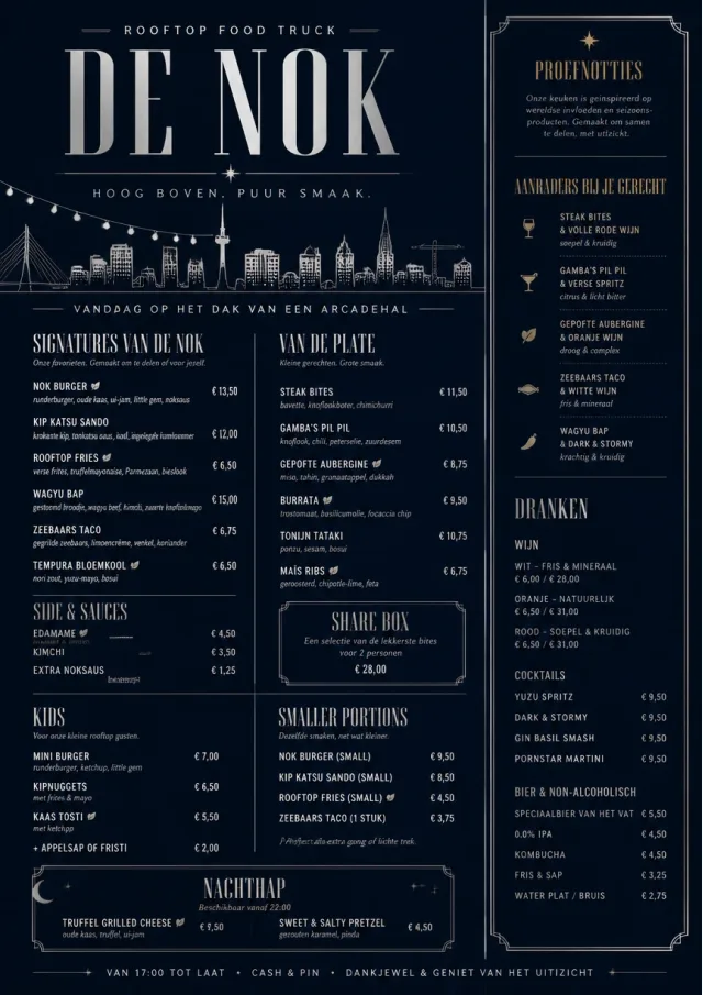 Rooftop Skyline food-truck-menu menu template preview
