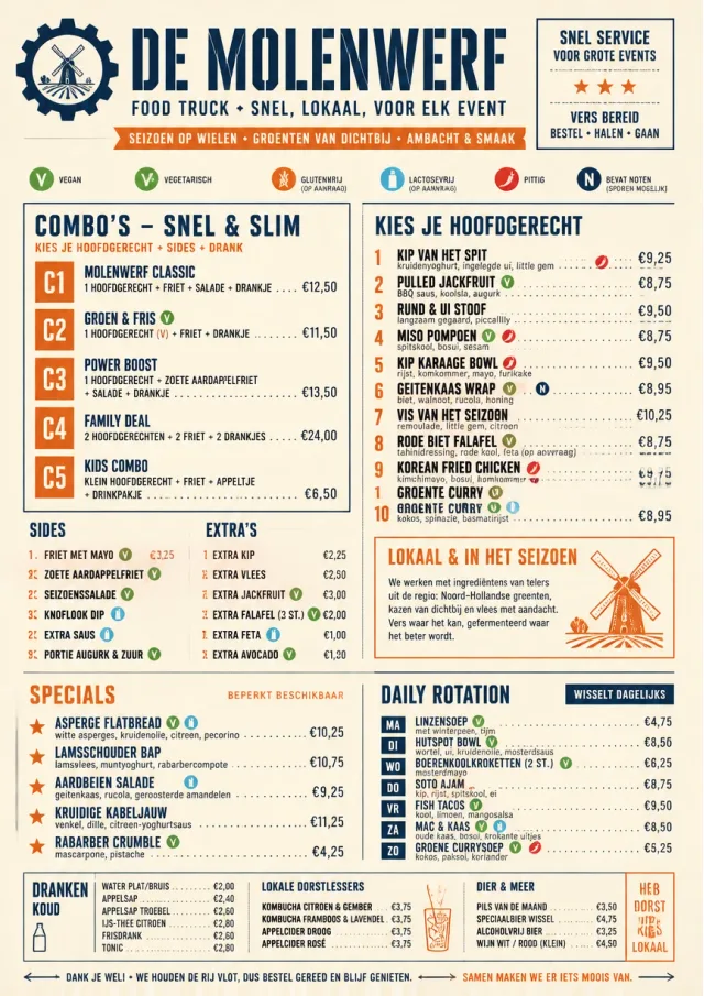Convention Quick food-truck-menu menu template preview