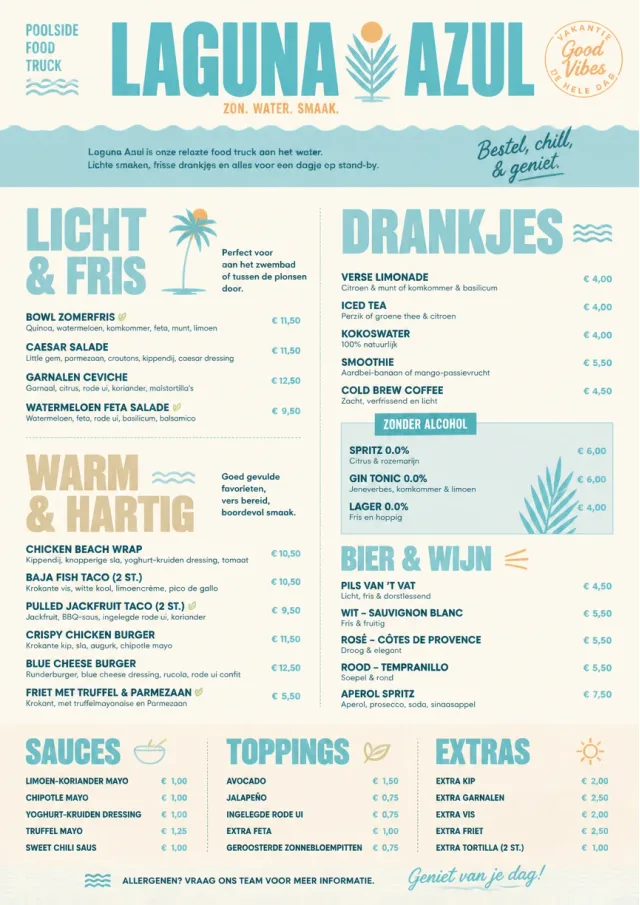 Resort Poolside food-truck-menu menu template preview