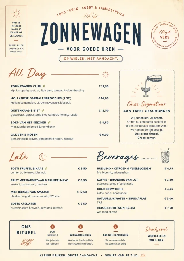 Lobby Service Card food-truck-menu menu template preview