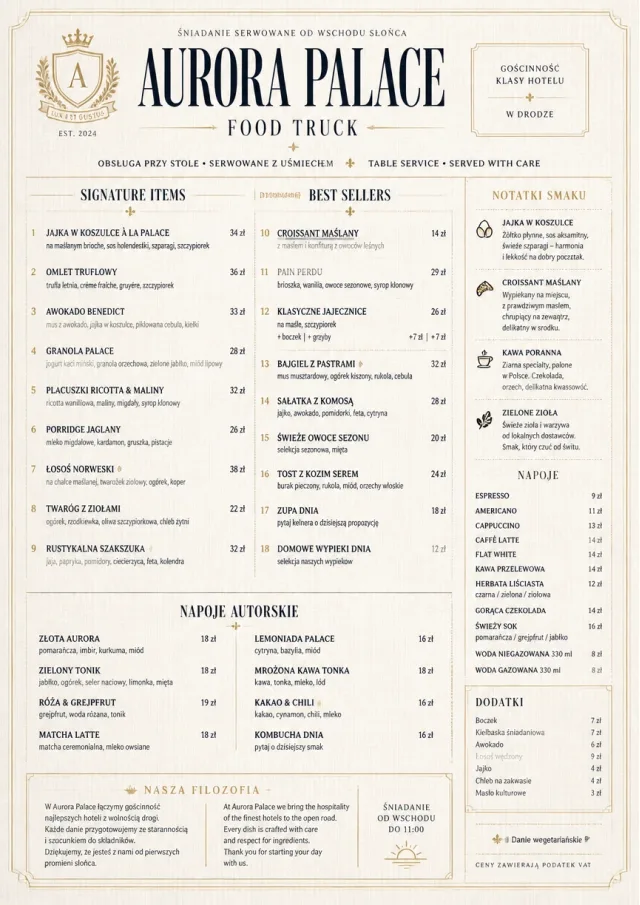 Grand Hotel Classic food-truck-menu menu template preview