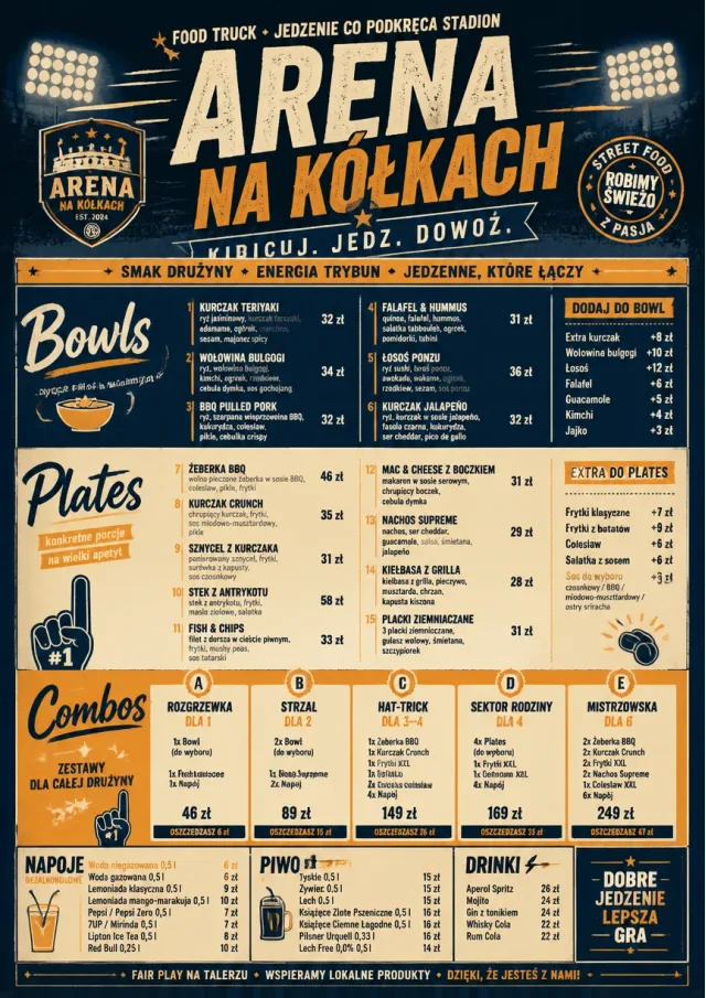 Sports Arena Energy food-truck-menu menu template preview