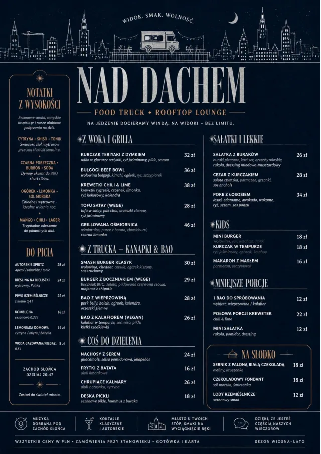 Rooftop Skyline food-truck-menu menu template preview
