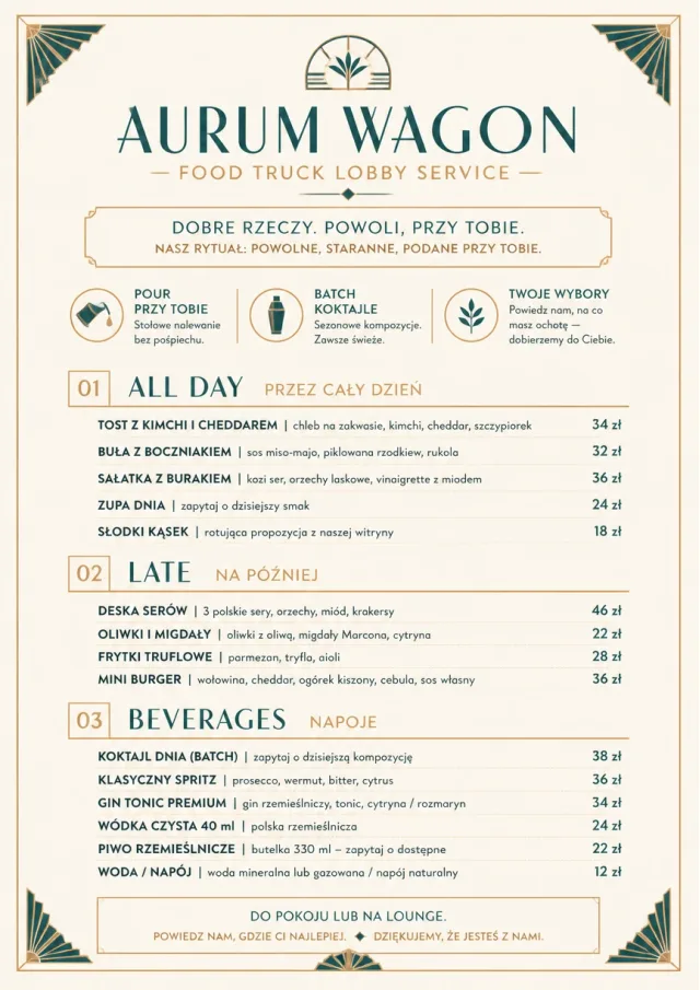 Lobby Service Card food-truck-menu menu template preview