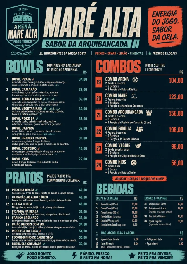 Sports Arena Energy food-truck-menu menu template preview
