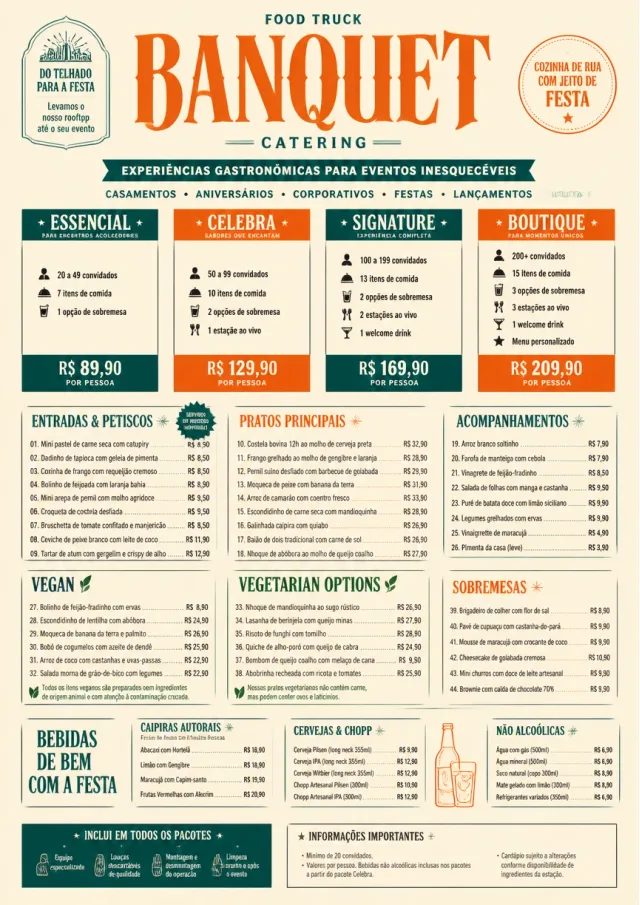 Banquet Catering food-truck-menu menu template preview