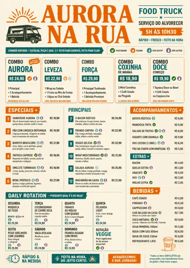 Convention Quick food-truck-menu menu template preview
