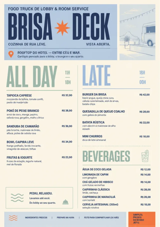 Lobby Service Card food-truck-menu menu template preview