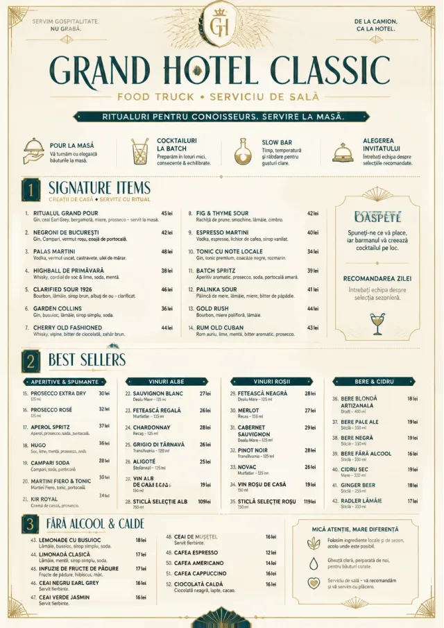 Grand Hotel Classic food-truck-menu menu template preview