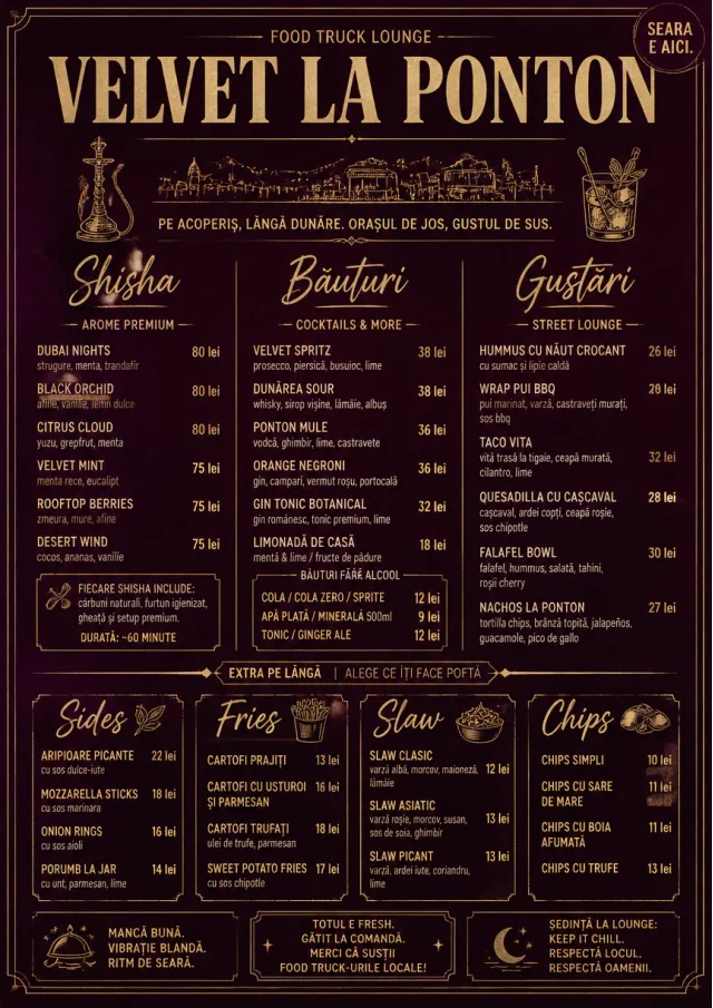 Lounge Velvet food-truck-menu menu template preview