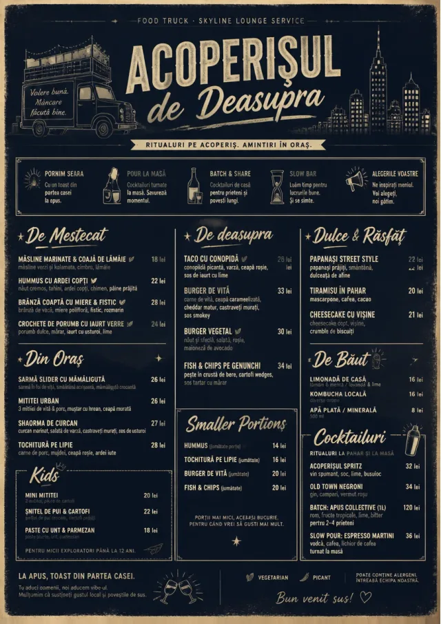 Rooftop Skyline food-truck-menu menu template preview