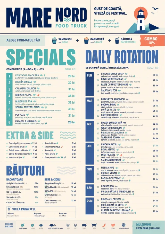 Convention Quick food-truck-menu menu template preview