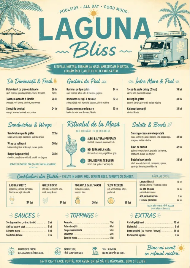 Resort Poolside food-truck-menu menu template preview