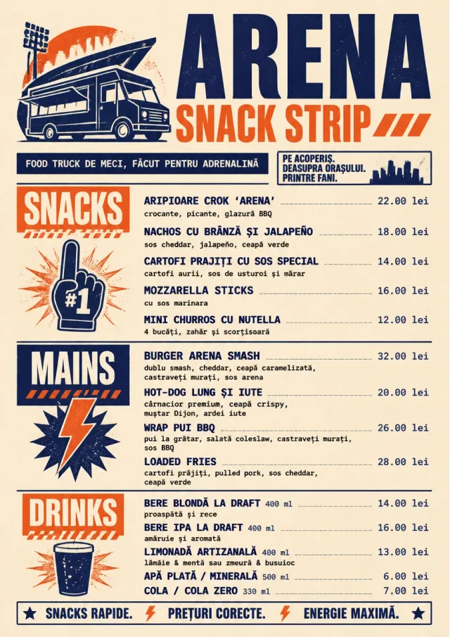 Arena Snack Strip food-truck-menu menu template preview