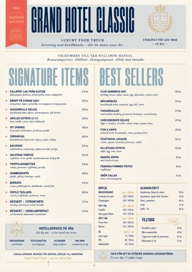 Grand Hotel Classic food-truck-menu menu template preview