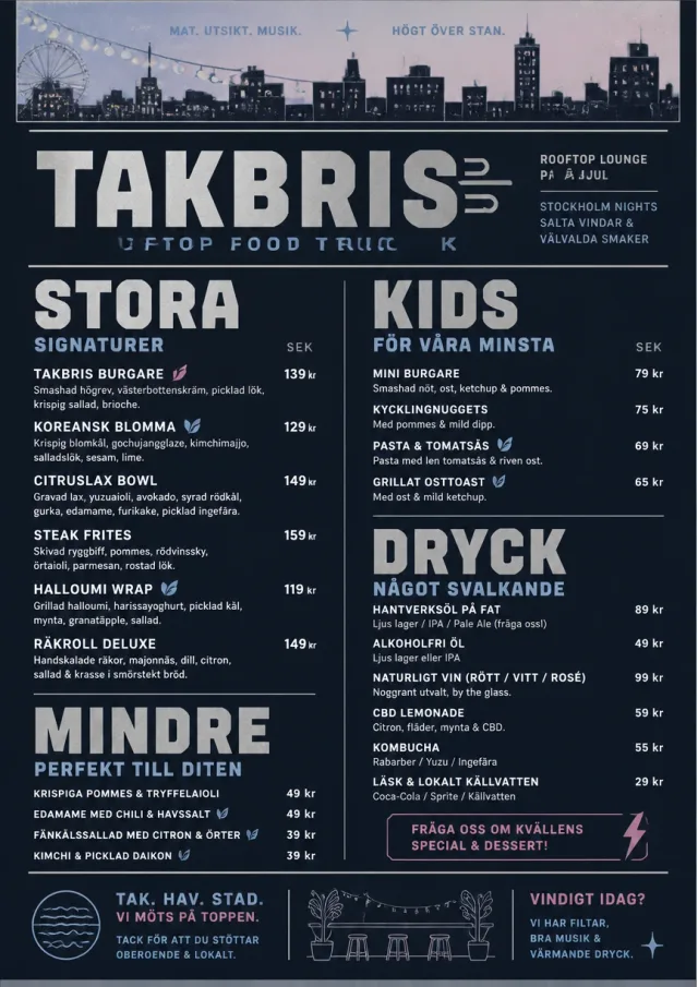 Rooftop Skyline food-truck-menu menu template preview