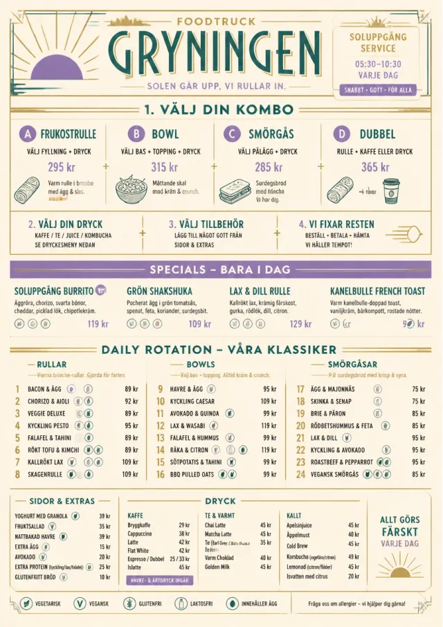 Convention Quick food-truck-menu menu template preview