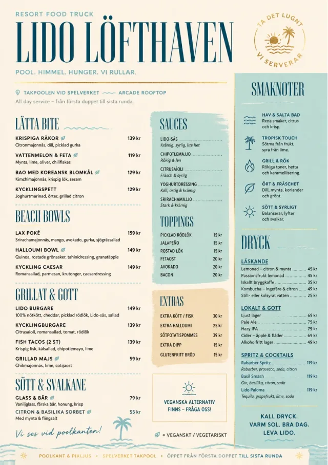 Resort Poolside food-truck-menu menu template preview