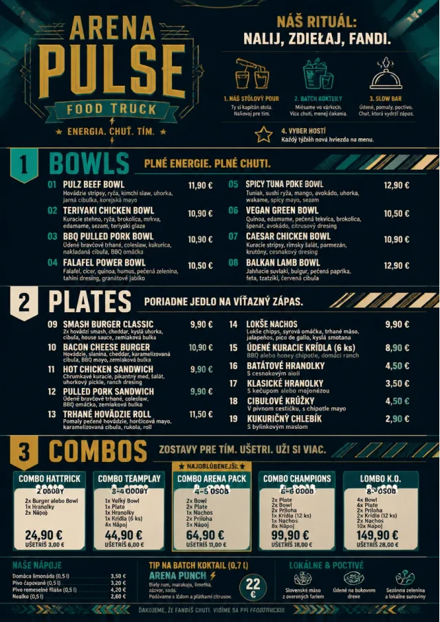 Sports Arena Energy food-truck-menu menu template preview