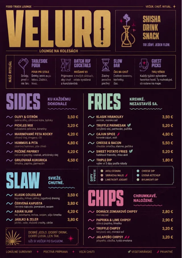 Lounge Velvet food-truck-menu menu template preview