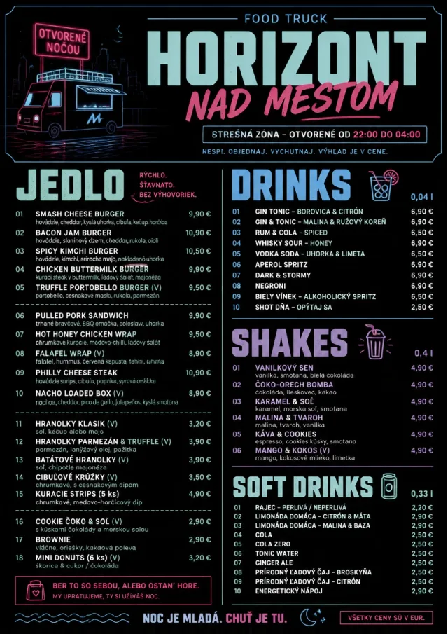 Late Night Service food-truck-menu menu template preview
