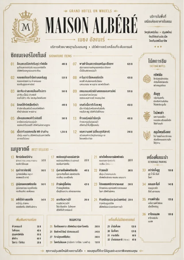 Grand Hotel Classic food-truck-menu menu template preview