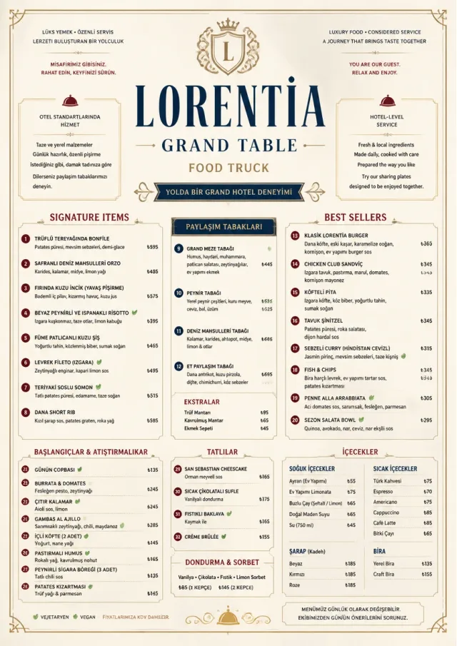 Grand Hotel Classic food-truck-menu menu template preview