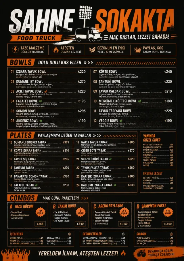 Sports Arena Energy food-truck-menu menu template preview