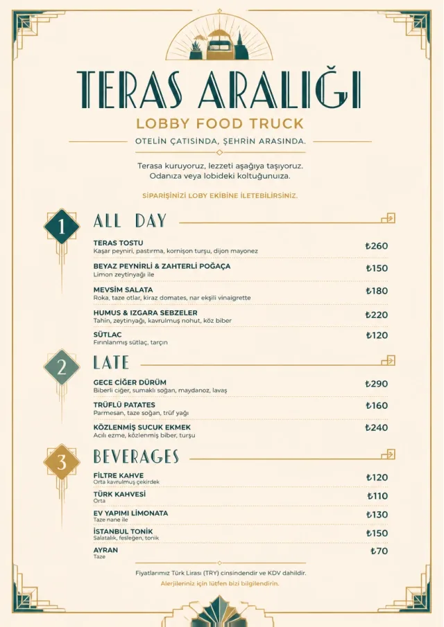 Lobby Service Card food-truck-menu menu template preview