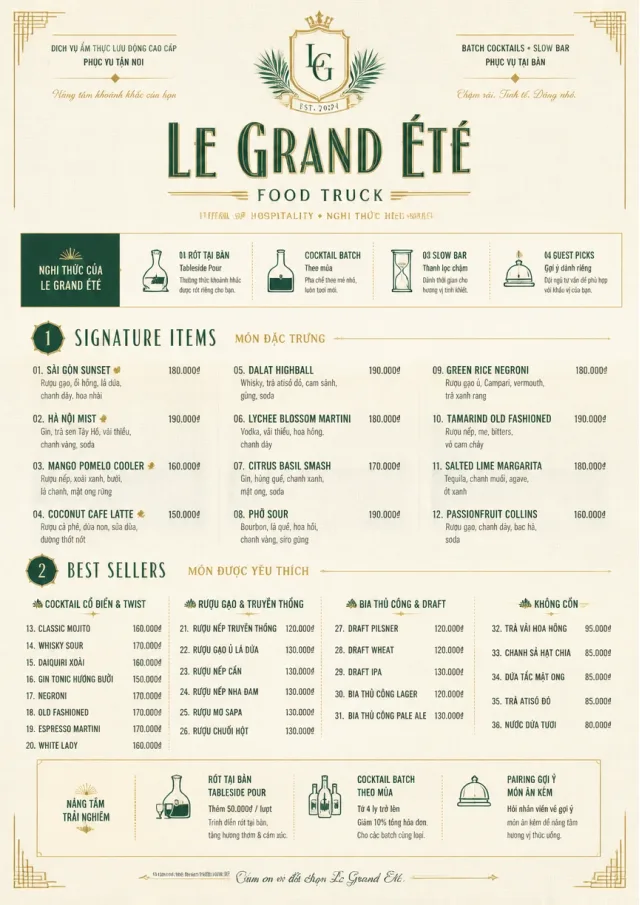 Grand Hotel Classic food-truck-menu menu template preview