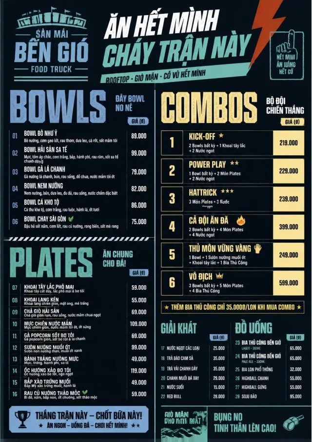 Sports Arena Energy food-truck-menu menu template preview