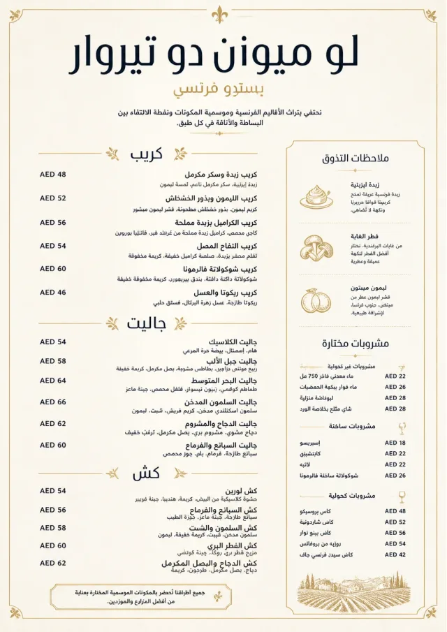 Fine Regional french-menu menu template preview