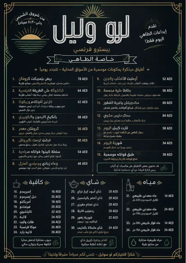Chef Specials Board french-menu menu template preview