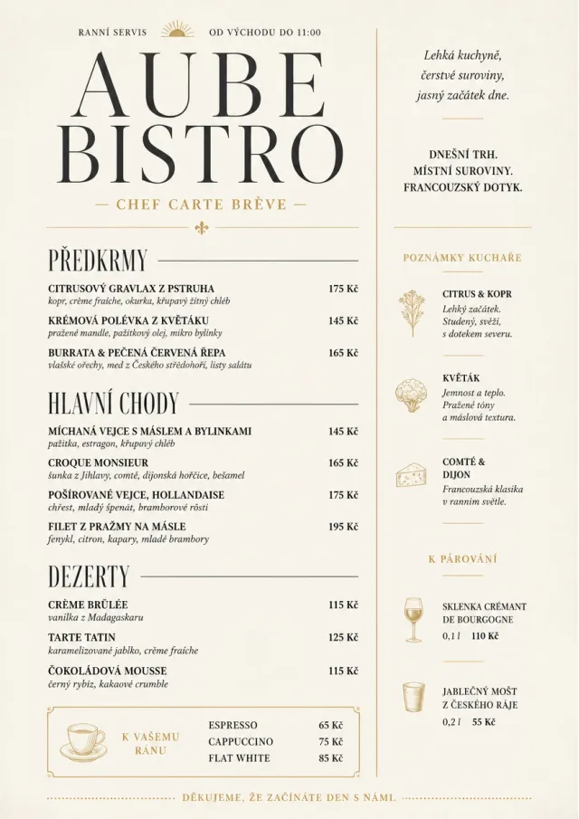 Chef Carte Brève french-menu menu template preview