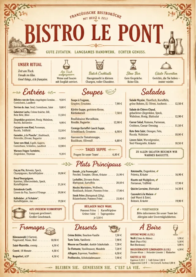 Heritage Tradition french-menu menu template preview