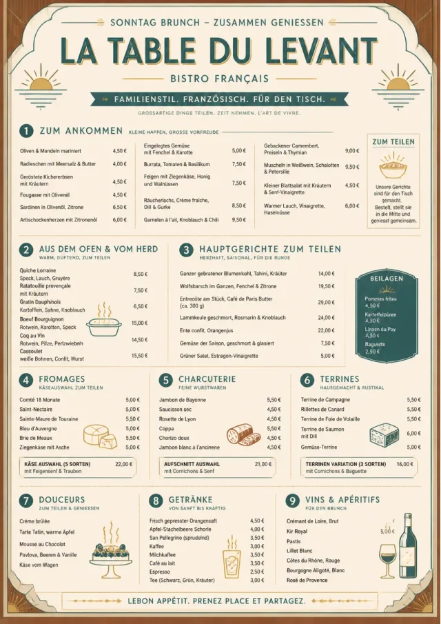 Family Style Feast french-menu menu template preview