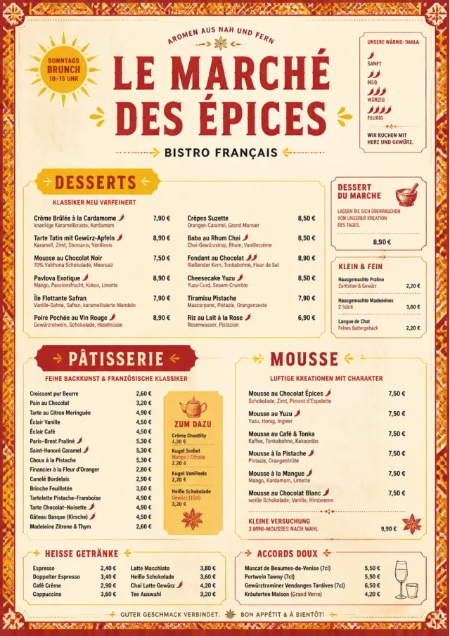 Spice Market Bold french-menu menu template preview